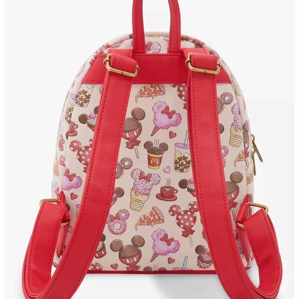 Loungefly Disney Mickey Mouse & Minnie Mouse Treats Mini Backpack and Wallet NWT - Picture 4 of 10